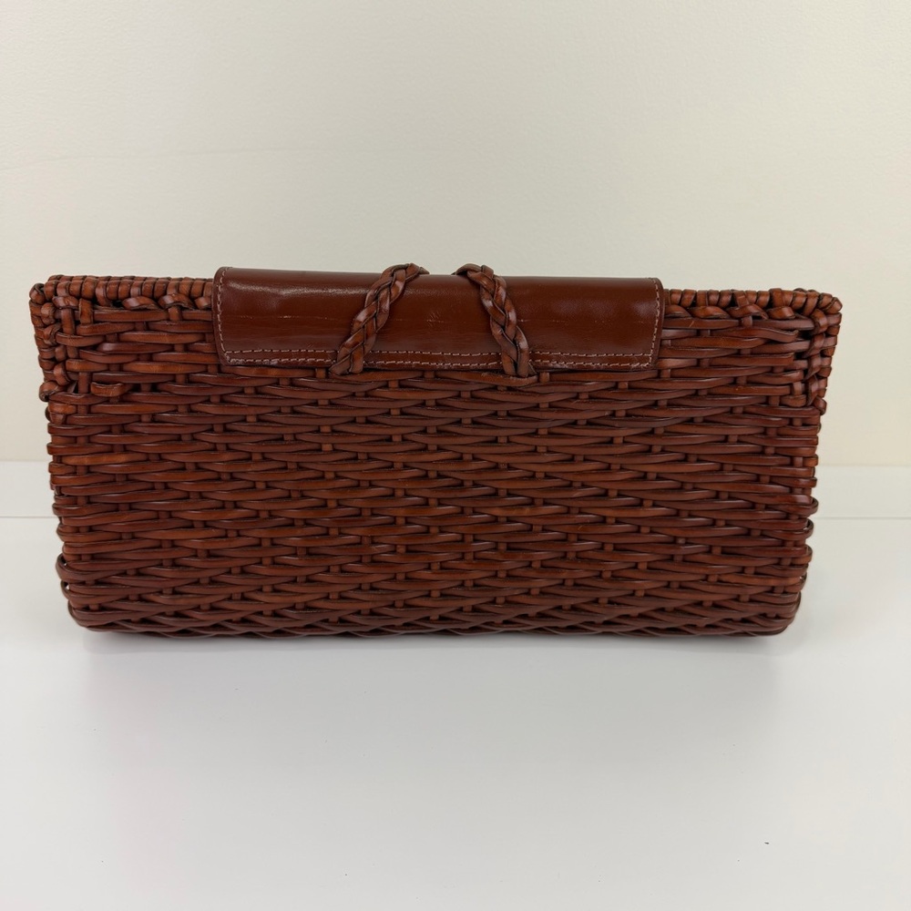 Woven Brown Clutch with Braided Ring Accent - Picture 5 of 15